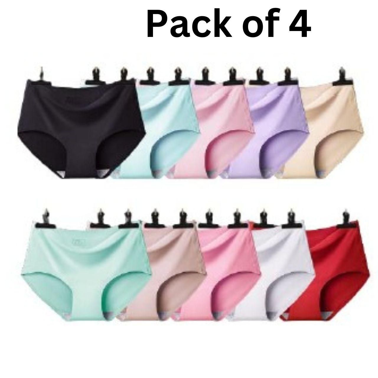 Women's Seamless Underwear for Women (Multicolor) (Pack of 4)